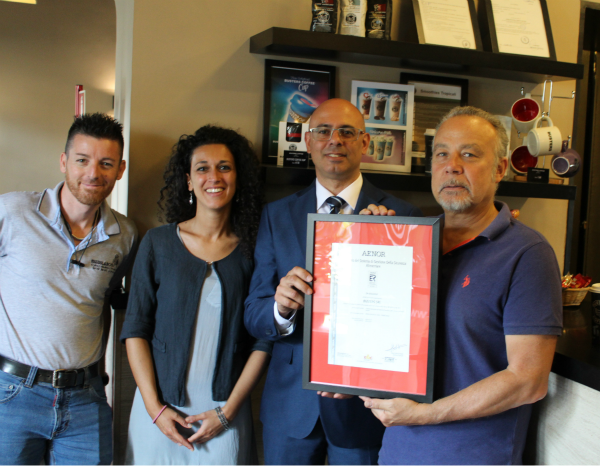 Consegna del primo certificato ISO 22000 AENOR in Italia all’azienda BUSTERS S.R.L. di Torino emesso il 27 marzo 2019